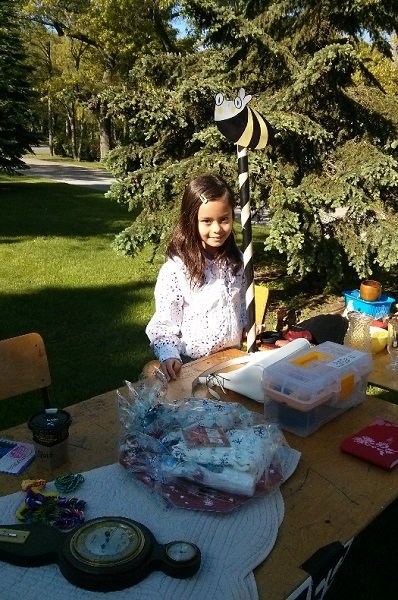 Rosie fundraising for the bees