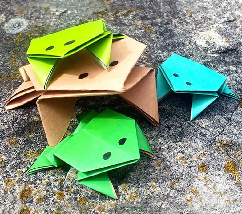 how to make origami jumping frog step by step