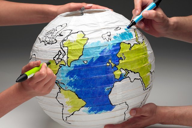 colouring, globe